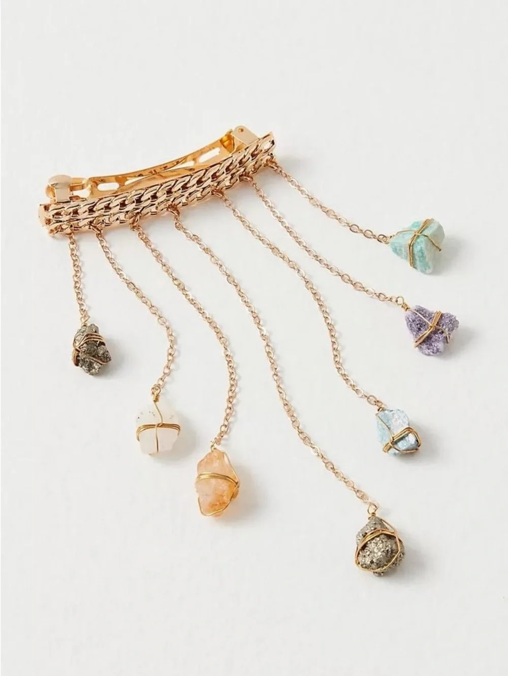 New🌟Free People-Dripping Stones Healing Crystal Hair Barrette